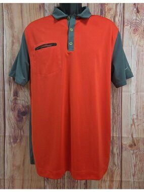 Nike Golf Tour Performance Dri-Fit Polo Medium Red & Gray